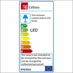 Energielabel LED plafondspot Callisto