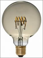 LED lamp met spiraalvormige gloeidraa, horizontaal in het goud