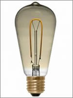 LED lamp met gekrulde gloeidraad rustiek goud 90