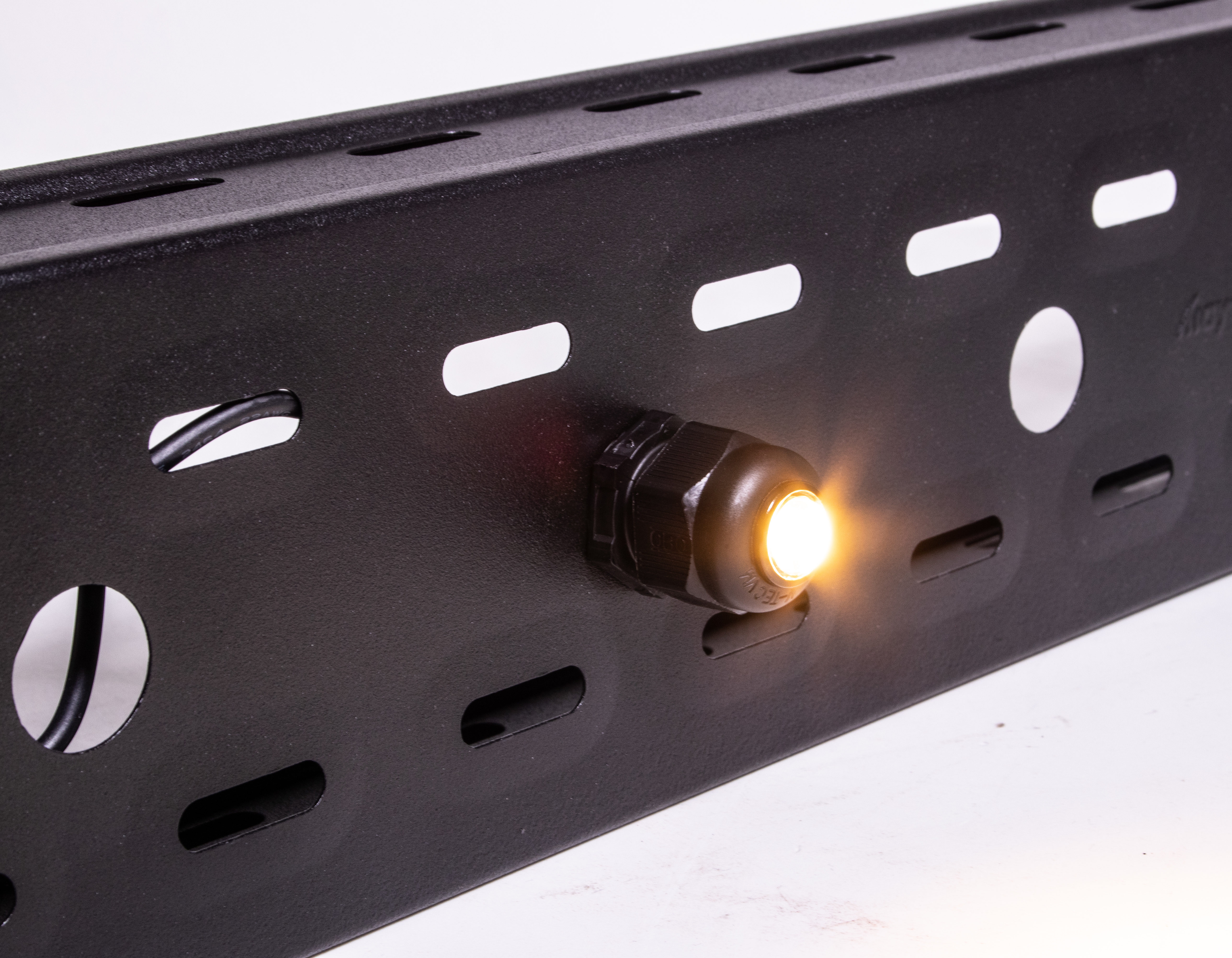 Zwarte kabelgoot met LED spot mini